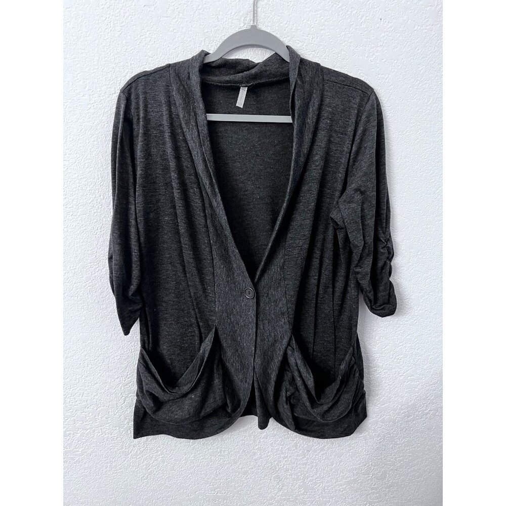 Espresso grey button cardigan women size XL